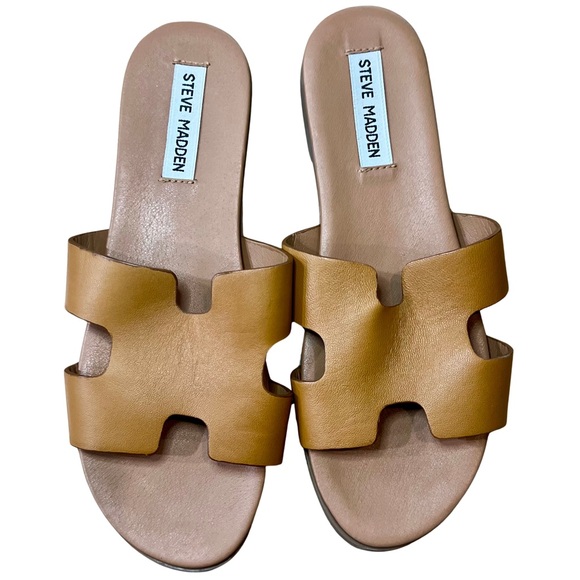 Steve Madden Shoes - Steve Madden Camel Cutout Slide Sandals Size 7